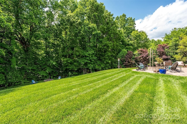 9618 Belloak Ln, Waxhaw, NC 28173 - view of green lawn with a patio area and a fire pit
