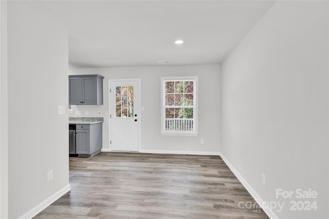 interior space with light wood-type flooring