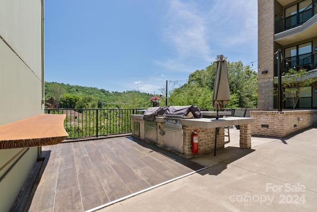 view of patio / terrace featuring exterior kitchen