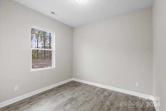 empty room featuring light hardwood / wood-style flooring