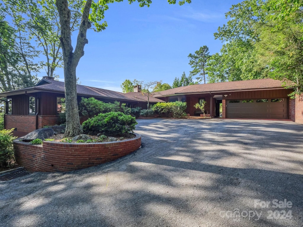 view of front of home with a garage