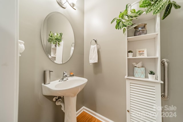 bathroom featuring hardwood / wood-style flooring