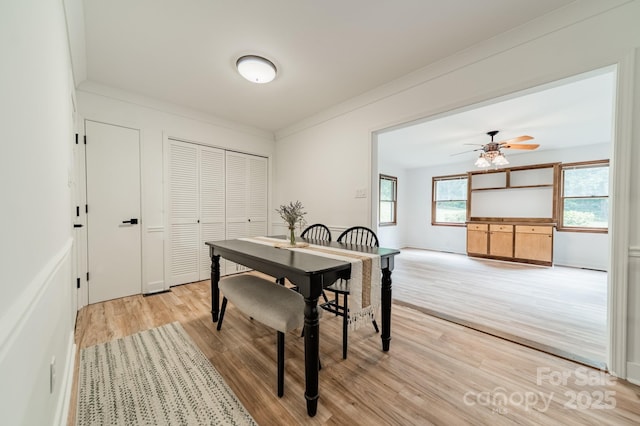 2109 Rock Springs Cir, Denver, NC 28037 - dining room with light wood-style flooring and ceiling fan