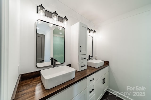 2109 Rock Springs Cir, Denver, NC 28037 - full bathroom with double vanity and baseboards