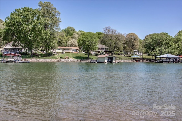 view of water feature featuring a boat dock