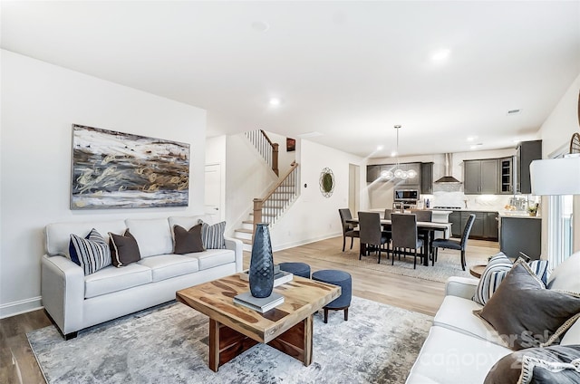 living room featuring hardwood / wood-style floors