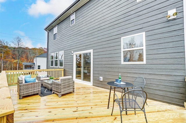 deck with an outdoor living space