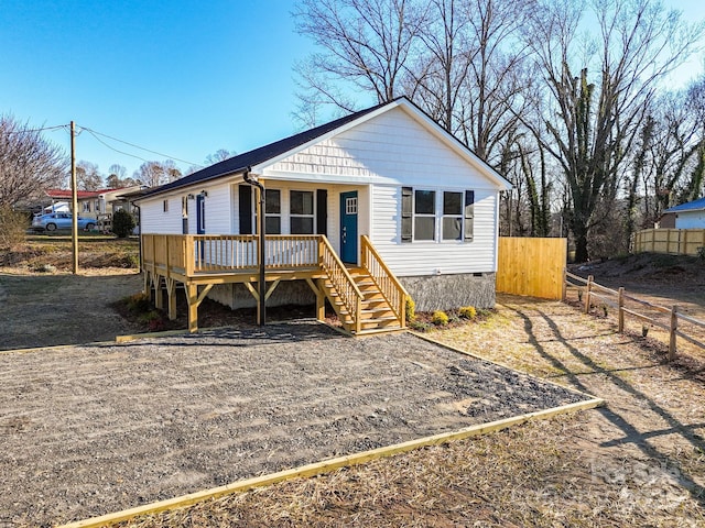 view of front of home with a porch