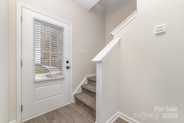 entryway with light wood-type flooring