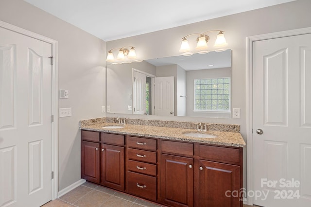 bathroom featuring tile patterned flooring and vanity