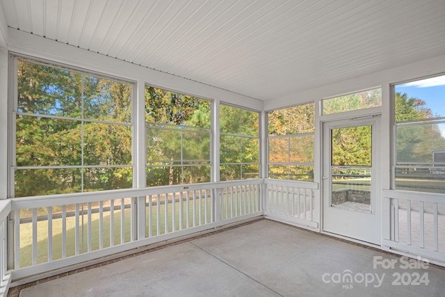 view of unfurnished sunroom