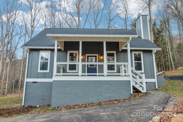 exterior space featuring covered porch