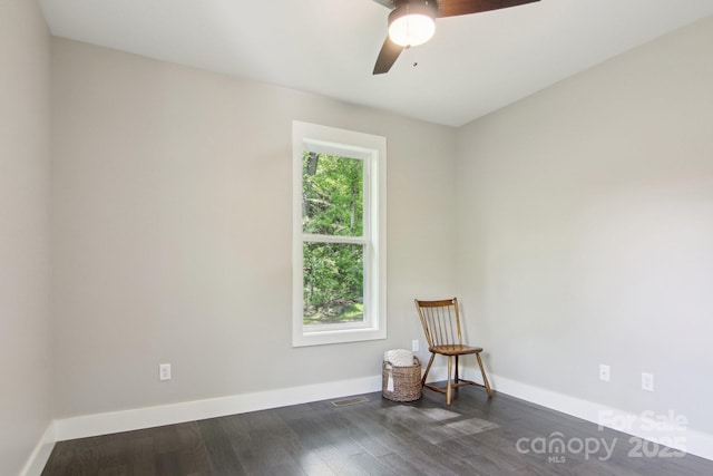 593 Twinbrook Ln, Maggie Valley, NC 28751 - empty room with a ceiling fan, baseboards, and dark wood-style floors