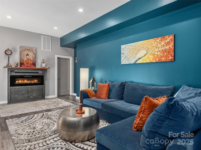 living room featuring hardwood / wood-style floors