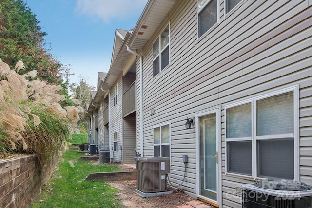 view of home's exterior featuring central AC