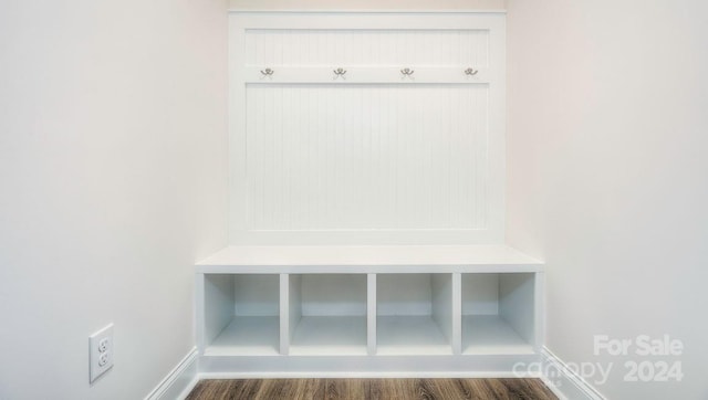 mudroom featuring dark hardwood / wood-style floors