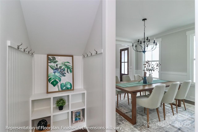 4271 Candlewood Dr, Sherrills Ford, NC 28673 - dining space with a chandelier and ornamental molding