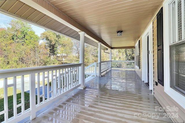 deck with a porch