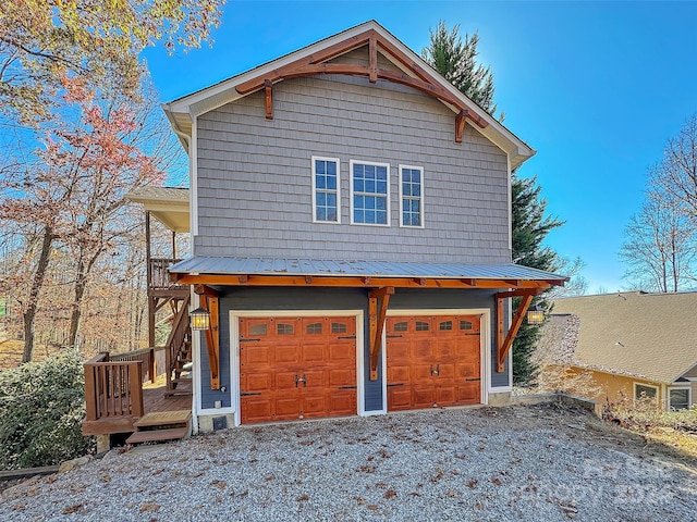 exterior space featuring a garage