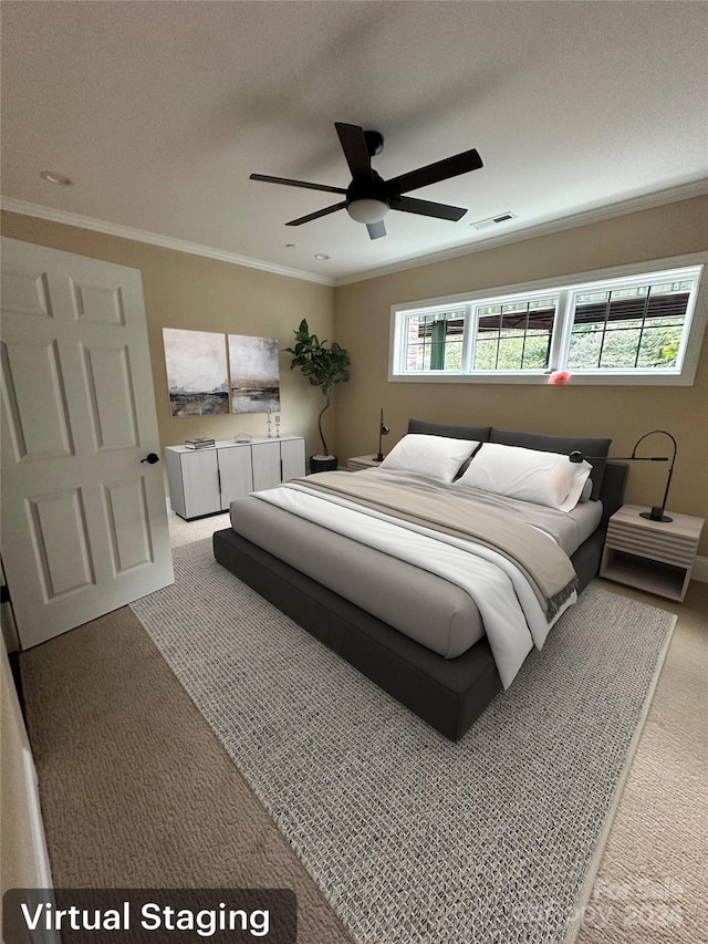 155 Gateway Dr Unit 101, Boone, NC 28607 - carpeted bedroom with crown molding and a ceiling fan