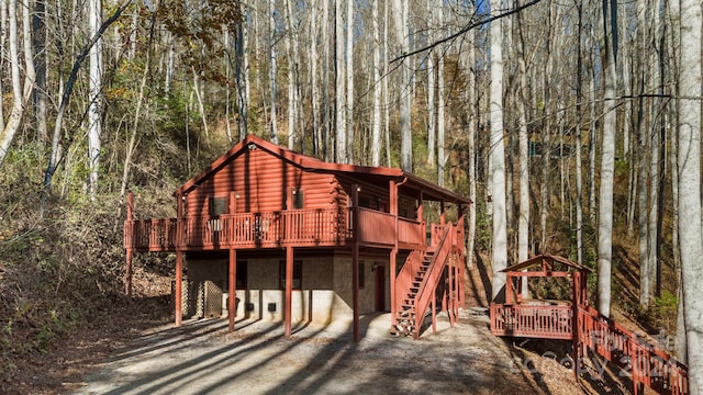 exterior space with a wooden deck