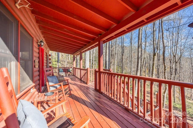 view of wooden deck