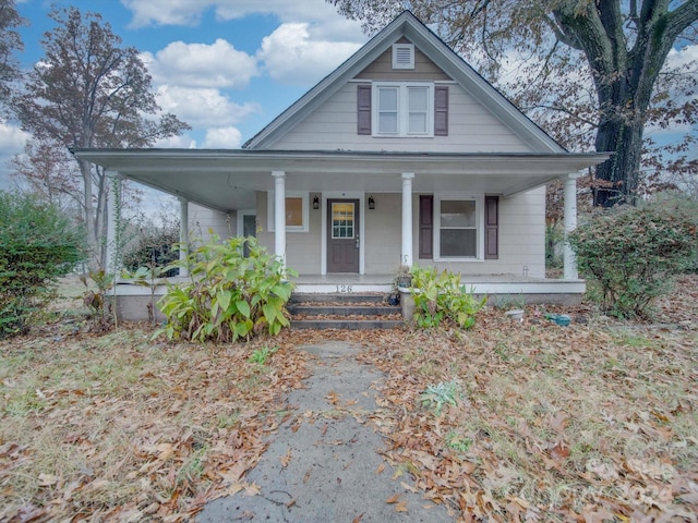 bungalow-style home featuring a porch