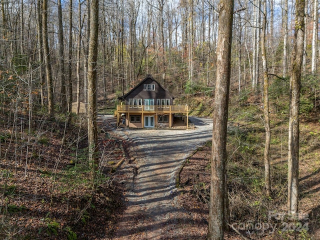 exterior space featuring a wooden deck