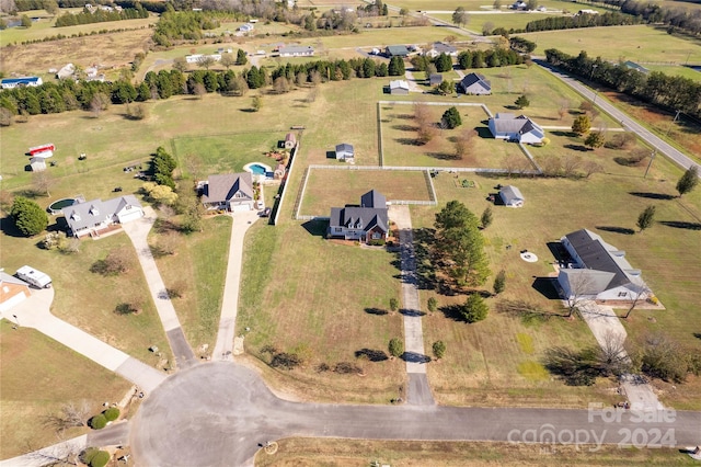 aerial view with a rural view