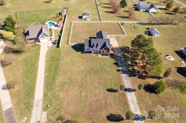 aerial view with a rural view