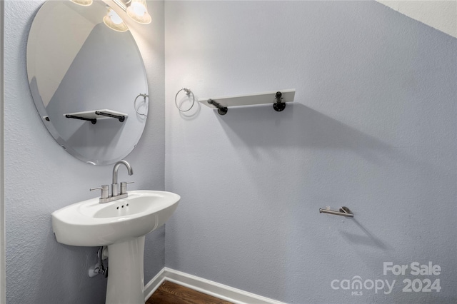 bathroom featuring hardwood / wood-style flooring