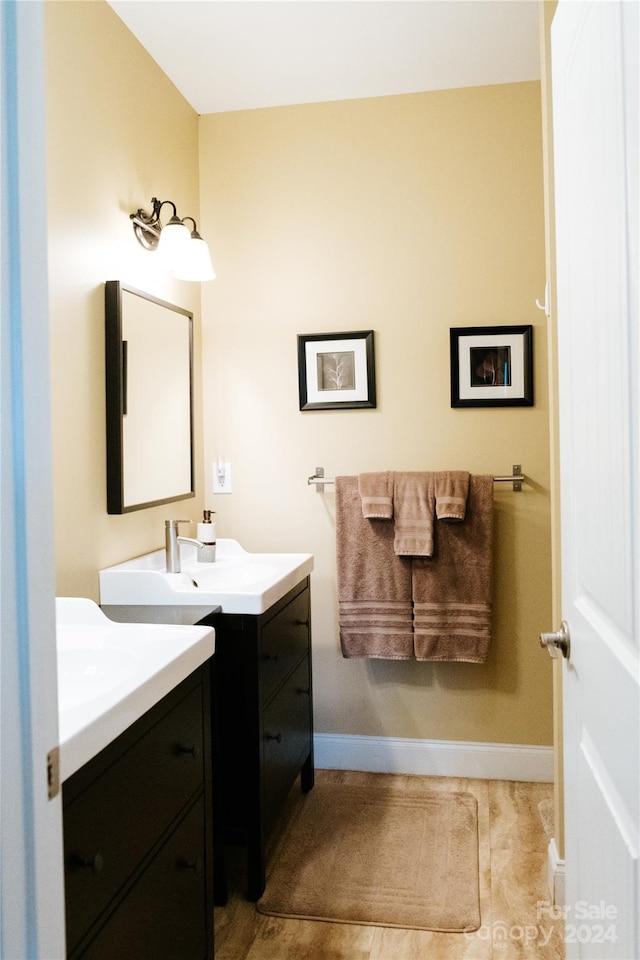 bathroom with vanity and tile patterned floors