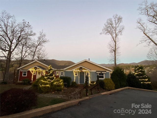 single story home featuring a mountain view