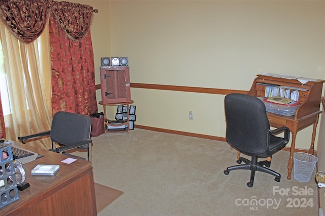 view of carpeted office