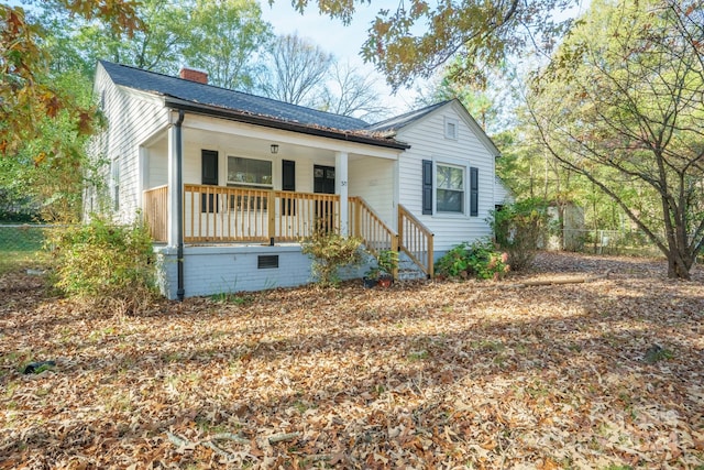 view of front facade featuring covered porch