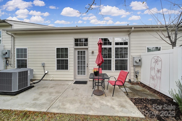 back of house featuring a patio and central AC unit