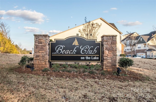 view of community sign