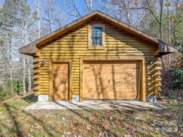 view of outdoor structure featuring a garage