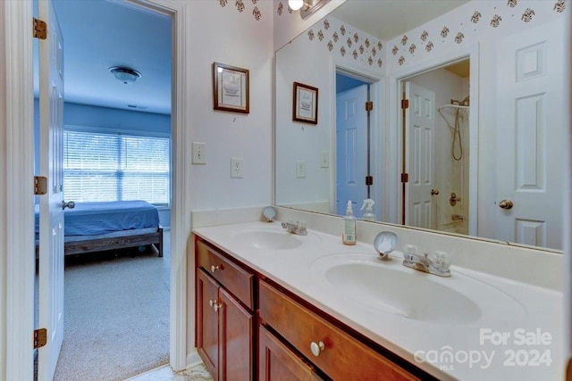 bathroom featuring vanity and tub / shower combination