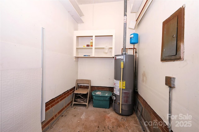 utilities featuring gas water heater and electric panel