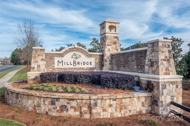 view of community sign