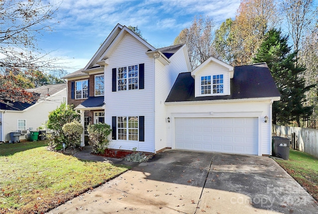 view of front of property with a front lawn