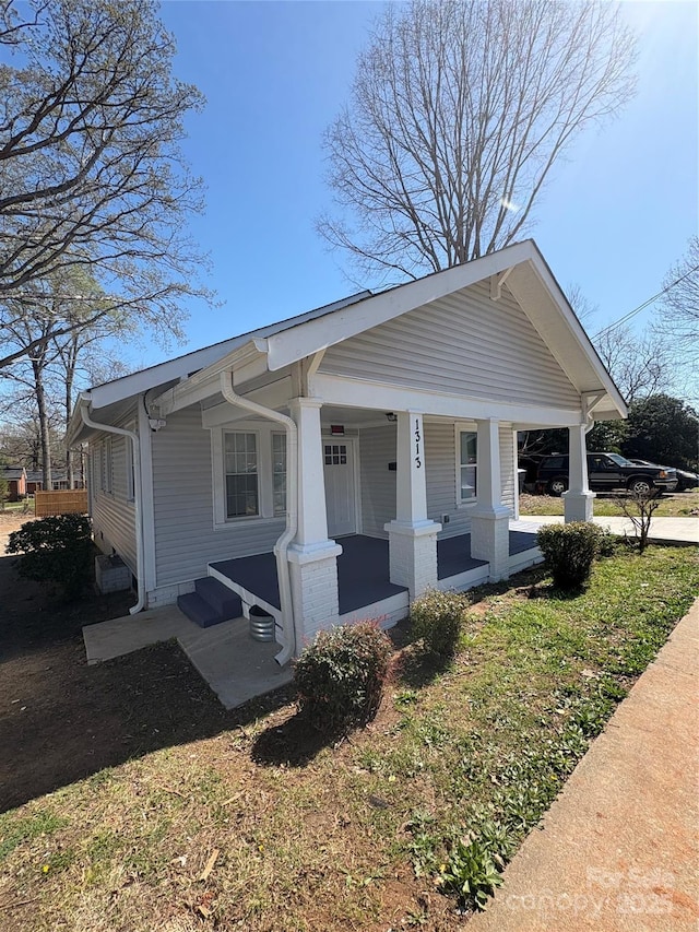 bungalow-style house featuring a porch