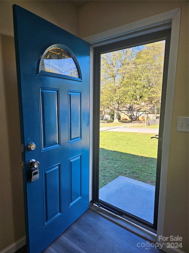 entrance foyer with hardwood / wood-style flooring