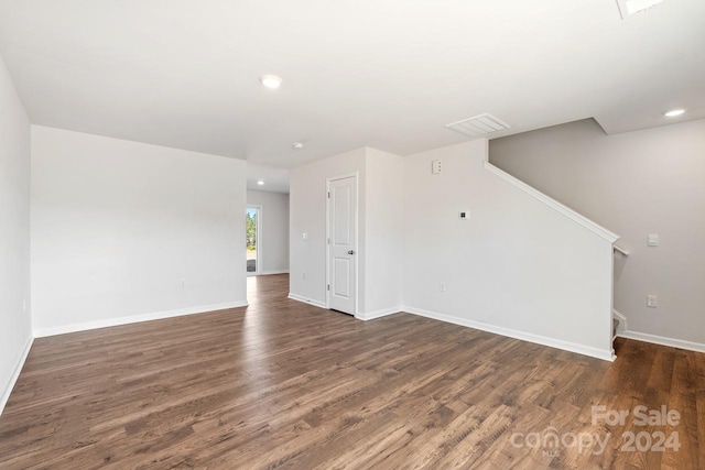 interior space featuring dark hardwood / wood-style floors