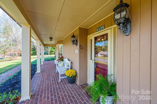 view of patio with a porch