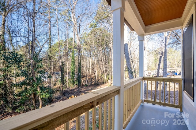 balcony featuring a porch