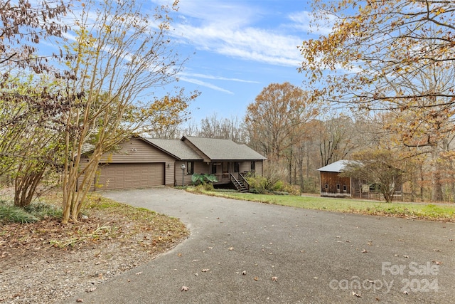 view of front of house with a garage