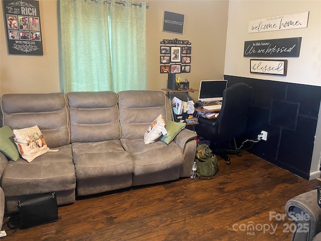 living room featuring hardwood / wood-style floors