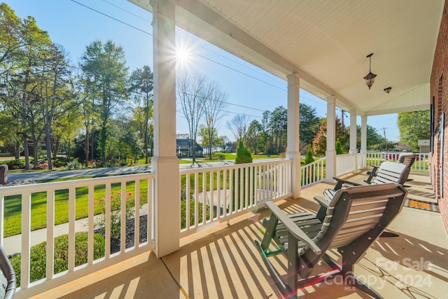 deck featuring covered porch